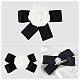 ANATTASOUL 4Pcs 4 Style Polyester Camellia Bow Tie Neck Tie Lapel Pins(JEWB-AN0001-03)-3