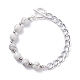 Bracelets de perles rondes en pierres mélangées naturelles sertis de chaîne gourmette pour hommes femmes(BJEW-TA00048)-4