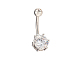 Platinum Plated Body Jewelry Cubic Zirconia Brass Navel Ring Navel Ring Belly Rings(AJEW-EE0001-05B)-1