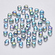 Perles de verre peintes par pulvérisation transparent(X-GLAA-R211-02-D01)-1