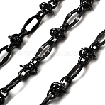304 Stainless Steel knot with Oval Link Chains, Unwelded, PVD Vacuum Plating, Long-Lasting Plated, Black, 14x7.5x14mm(CHS-S012-05B)