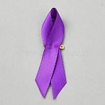 Awareness Ribbon Nylon Lapel Pin Backs for Backpack Clothes, with Iron Pin, Purple, 80x35x1mm(JEWB-WH0021-175A)