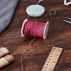 47~50 Yards Waxed Cotton Thread Cords, Macrame Artisan String, with 1Pc Plastic Empty Spools for Jewelry Making, Camellia, 1mm(YC-LP0001-06A)