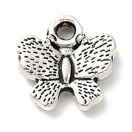 Tibetan Style Alloy Charms, Butterfly Charm, Antique Silver, 11x11x2mm, Hole: 1.6mm, about 625pcs/500g(PALLOY-P293-012AS)