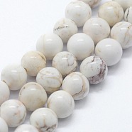 Natural Magnesite Beads Strands, Round, 8mm, Hole: 0.8mm, about 47pcs/strand,  14.96 inch(38cm)(G-I199-27-8mm)