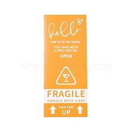Thank You Sticker, Paper Self Adhesive Stickers, Rectangle with Word THANK YOU FOR YOUR PURCHASE YOU HAVE BEEN EXPECTING ME OPEN ME, Orange, 15.4x6.4x0.01cm, 50 sheets/bag(DIY-B041-18B)
