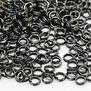 Iron Split Rings, Double Loops Jump Rings, Cadmium Free & Nickel Free & Lead Free, Gunmetal, 10x1.4mm, about 8.6mm inner diameter, Single Wire: 0.7mm, about 4160pcs/1000g(JRD10MM-01B-NF)