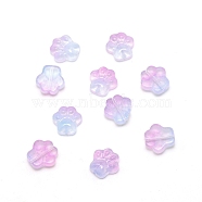 Handmade Lampwork Beads, Cat Claw, Violet, 13x13x5mm, Hole: 1mm(LAMP-CJC0007-03)