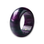 Resin Wide Chunky Finger Ring for Women, Orchid, US Size 7 3/4~8(17.9~18.1mm)(RJEW-N041-01-C02)