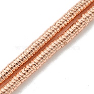 Electroplated Synthetic Non-Magnetic Hematite Beads Strands, Disc, Heishi Beads, Rose Gold Plated, 3x1mm, Hole: 1mm, about 424pcs/strand, 16.02''(40.7cm)(G-H020-C01-01)