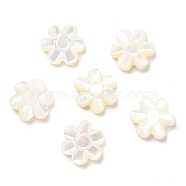 Natural Trochid Shell/Trochus Shell Beads, Flower, Seashell Color, 10x9~10x2.5mm, Hole: 0.9mm(SSHEL-R145-07)