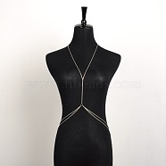 Double Layer Chain Body Necklace for Sexy Women, with Iron Chains and Alloy Lobster Claw Clasps, Platinum, 18 inch(NJEW-C00002-02)