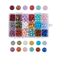 18 Colors Acrylic Imitation Gemstone Beads, Round, Mixed Color, 8mm, Hole: 2mm, about 30pcs/color, 540pcs/box(OACR-JP0001-03-8mm)