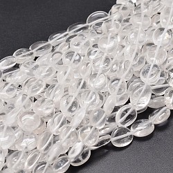 Natural Quartz Crystal Nuggets Beads Strands, Rock Crystal Beads, Tumbled Stone, 9~12x8~13x5~7mm, Hole: 1mm, about 15.3 inch~15.7 inch(X-G-J336-15)