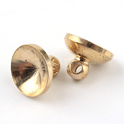 Brass Bead Cap Pendant Bails, for Globe Glass Bubble Cover Pendants, Light Gold, 6x8mm, Hole: 1.5mm(KK-R087-03)
