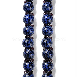 Handmade Lampwork Beads Strands, Blueberry, Midnight Blue, 10.5x11mm, Hole: 1mm, about 50pcs/strand, 20.47''(52cm)(LAMP-Q036-06A)