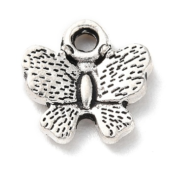 Tibetan Style Alloy Charms, Butterfly Charm, Antique Silver, 11x11x2mm, Hole: 1.6mm, about 625pcs/500g