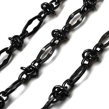 304 Stainless Steel knot with Oval Link Chains, Unwelded, PVD Vacuum Plating, Long-Lasting Plated, Black, 14x7.5x14mm