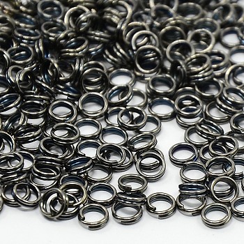 Iron Split Rings, Double Loops Jump Rings, Cadmium Free & Nickel Free & Lead Free, Gunmetal, 10x1.4mm, about 8.6mm inner diameter, Single Wire: 0.7mm, about 4160pcs/1000g