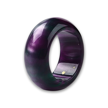 Resin Wide Chunky Finger Ring for Women, Orchid, US Size 7 3/4~8(17.9~18.1mm)