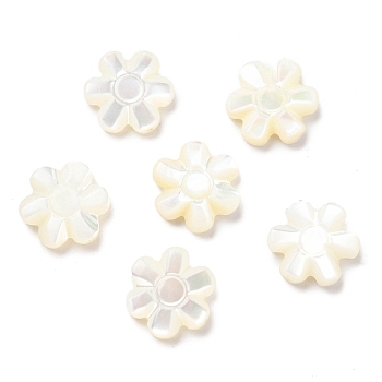 Natural Trochid Shell/Trochus Shell Beads, Flower, Seashell Color, 10x9~10x2.5mm, Hole: 0.9mm