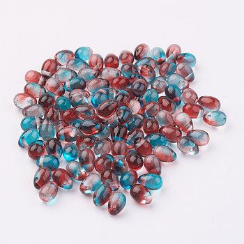 Transparent Resin Beads, Top Drilled Beads, Teardrop, Brown, 7x5mm, Hole: 1mm