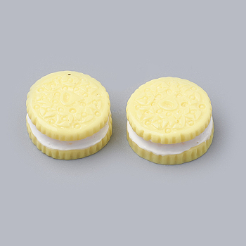 Resin Decoden Cabochons, Biscuit, Imitation Food, Yellow, 15x7.5mm