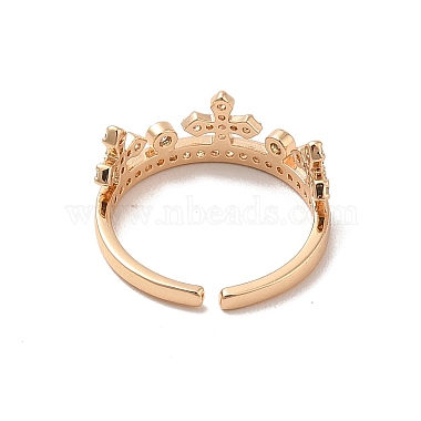 anillos abiertos de circonita cúbica con micro pavé de latón(RJEW-R146-07B-KCG)-2