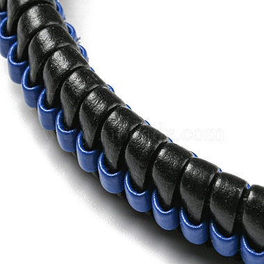 Bracelet à cordon en simili cuir tressé réglable de style 5pcs 5 serti de cordon ciré pour hommes(BJEW-F458-11)-4