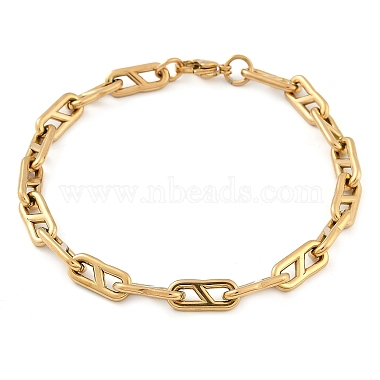 304 Stainless Steel Oval Link  Chain Bracelets for Women Men(BJEW-F488-49A-G)-4