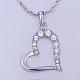 Trendy Real Platinum Plated Eco-Friendly Tin Alloy Czech Rhinestone Heart Pendant Necklaces(NJEW-BB13780-P)-3