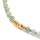 bracelets de perles tressées en amazonite naturelle et en graines de verre(HR1333-5)-2