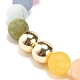 Natural & Synthetic Mixed Gemstone Round Beaded Stretch Bracelet for Women(BJEW-JB08371)-4