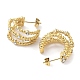 Real 18K Gold Plated 304 Stainless Steel Stud Earrings with Rhinestone(EJEW-L267-004G-01)-2