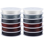 12 Rolls 6 Colros Polyester Round Thread, for Craft Tassel Making, Mixed Color, 0.5mm, 2 rolls/color(OCOR-PH0005-25B)