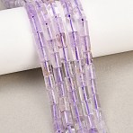 Natural Amethyst Beads Strands, Column, Faceted, 7.5~9x5~5.5mm, Hole: 0.7~0.8mm, about 48pcs/strand, 15.35''(39cm)(G-F832-B04-01A)