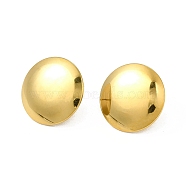 Ion Plating(IP) 304 Stainless Steel Flat Round Stud Earrings for Women, Real 18K Gold Plated, 20mm, Pin: 0.8mm(X-EJEW-I281-06G)