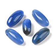 Natural Agate(Dyed & Heated) Beads, Oval, Top Drilled, Cornflower Blue, 24.5~42x10.5~14.5x8.5~13.5mm, Hole: 2mm(G-M440-02C)