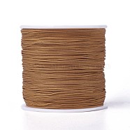 Round String Thread Polyester Fibre Cords, Dark Goldenrod, 0.8mm, about 109.36 yards(100m)/roll(OCOR-J003-16)