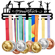 Fashion Iron Medal Hanger Holder Display Wall Rack, with Screws, Word Gymnastics, Sports Themed Pattern, 150x400mm(ODIS-WH0021-313)