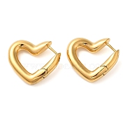 Real 18K Gold Plated 304 Stainless Stee Hoop Earrings, Geometry, Heart, 21.5x25mm(EJEW-U009-02G-10)