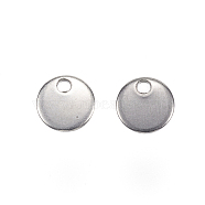 304 Stainless Steel Charms, Flat Round, Stamping Blank Tag, Stainless Steel Color, 6x0.8mm, Hole: 1mm(X-STAS-F039-91-6mm-P)