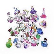 Cartoon Magic Potion Paper Stickers Set, Adhesive Label Stickers, for Water Bottles, Laptop, Luggage, Cup, Computer, Mobile Phone, Skateboard, Guitar Stickers, Mixed Color, 50~75x40~55x0.3mm, 50pcs/bag(X-DIY-G066-44)