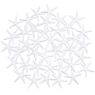 Resin Cabochons, Starfish/Sea Stars, White, 53~55x53~55x8mm(RESI-PH0001-34)