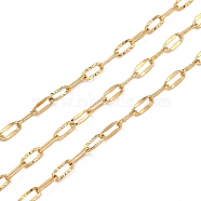 3.28 Feet Vacuum Plating 304 Stainless Steel Cable Chains, Soldered, Real 18K Gold Plated, 7.5x3.5x0.8mm(X-CHS-D033-05G-01)