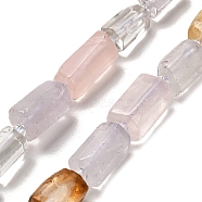 Natural Crystal Quartz/Rose Quartz/Amethyst/Citrine Beads Strands, with Seed Beads, Faceted, Column, 8.5~13x6~8x6~8mm, Hole: 1mm, about 28~32pcs/strand, 15.98~18.90''(40.6~48cm)(G-K245-I17-01)