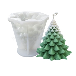 3D Christmas Tree DIY Candle Silicone Molds, for Xmas Tree Scented Candle Making, White, 12.5x12.5x12.6cm, Inner Diameter: 11.7x11.5x11cm(CAND-B002-11)