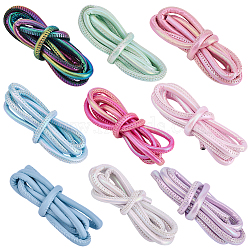 9Pcs 9 Colors Round PU Leather Cord, Imitation Leather Rope String, Mixed Color, 5mm, about 1.09 Yards(1m)/pc, 1pc/color(OCOR-SC0001-16)