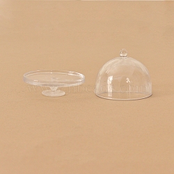 Plate Plastic Mini Model, Micro Landscape Dollhouse Accessories, Pretending Prop Decorations, Clear, 33x32mm(PW-WG6684B-02)