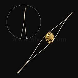 Stainless Steel Collapsible Big Eye Beading Needles, Seed Bead Needle, Beading Embroidery Needles for Jewelry Making, Stainless Steel Color, 45x0.5mm(X-ES001Y-S-45mm)
